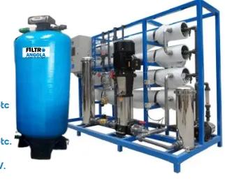 Dessalinizadora Osmose Inversa Industrial 8 Fases 500-1000L/H - Filtro Angola